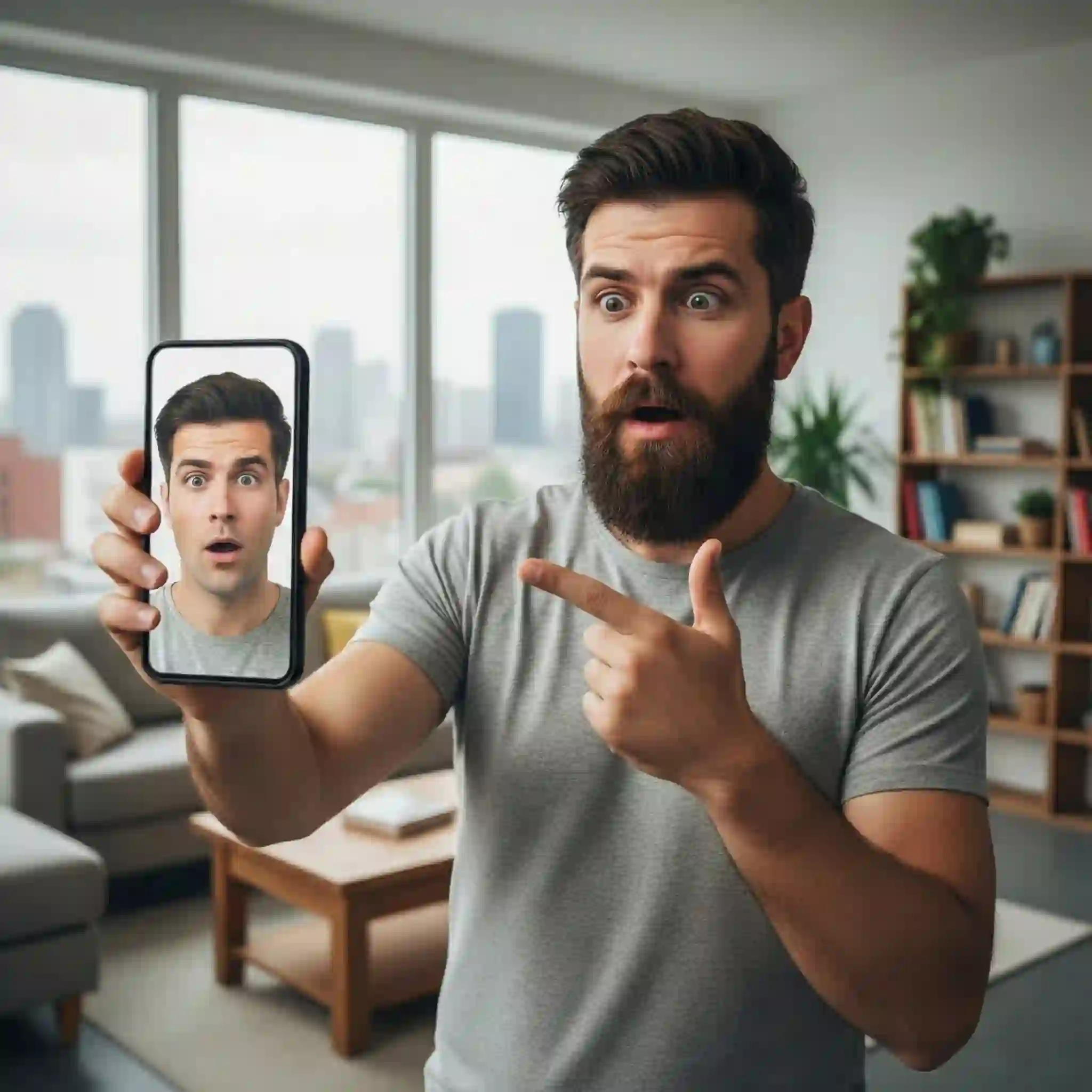 Visual preview concept before using beard removal cream, leveraging AR filters to simulate clean-shaven looks and reduce regret by evaluating jawline aesthetics prior to committing to chemical depilation on skin.