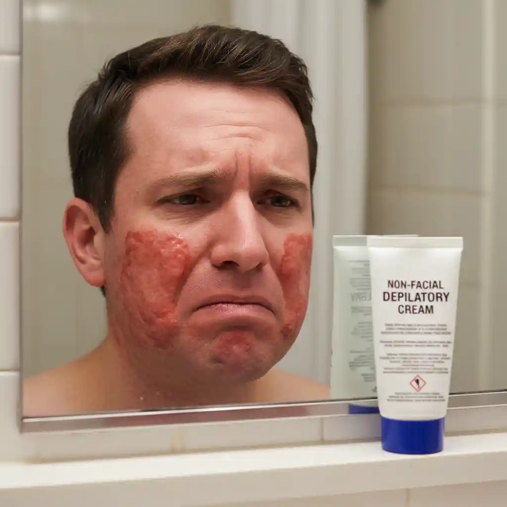 Generic drugstore depilatory products often fail as beard removal cream for men’s faces, with weak formulas or harsh reactions causing burns, emphasizing choosing specialized, balanced formulations for safe effective beard care.