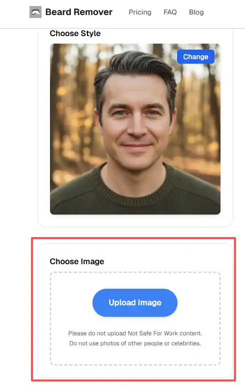 Uploading a photo to an app that removes beard, letting AI automatically handle precision edits, producing realistic no-beard results suitable for formal documents, corporate IDs, and professional presentations quickly.