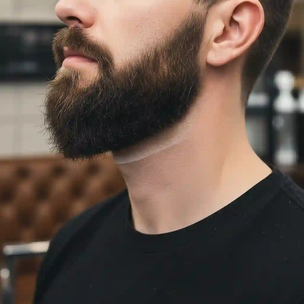 Visual representation of men's neck laser hair treatment results and pricing, illustrating how targeting only the neckline with laser hair removal beard technology offers a more budget-friendly option for a clean and groomed look.