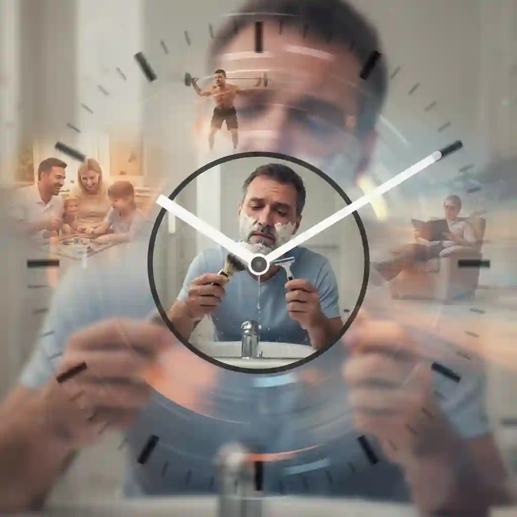 Infographic calculating the significant time savings achieved by choosing laser hair removal beard treatment, reclaiming over three thousand six hundred minutes every year that would otherwise be wasted on daily shaving routines.