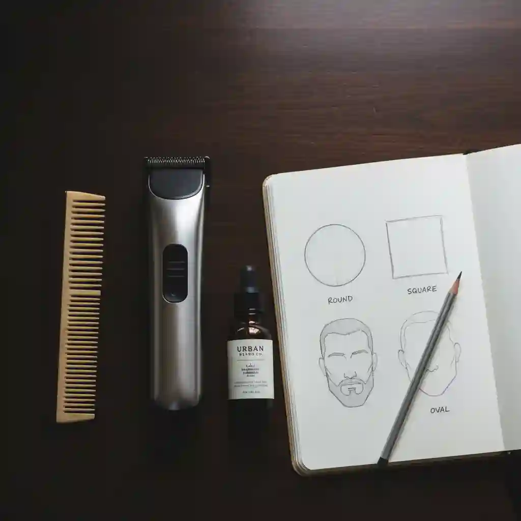 Diagram showing different facial geometries to help men identify their structure before choosing suitable beard styles and face shapes that enhance their natural features and boost confidence.