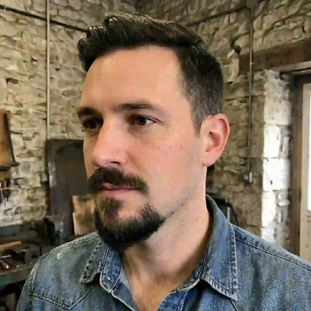 A simple goatee focusing on the chin area, a practical and effective style when looking for the best beard for your face shape with uneven growth.