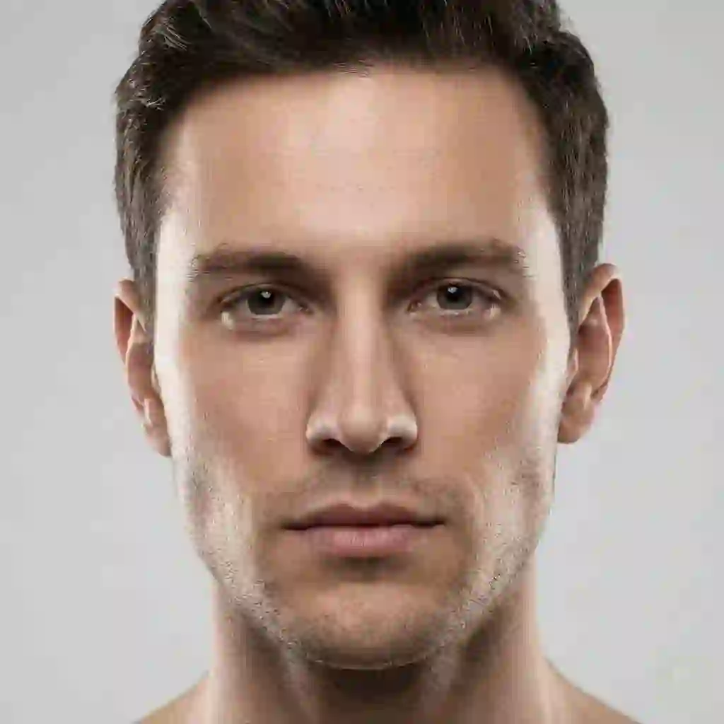 Illustration of an oval face shape which is considered ideal and allows for almost any style including the best beard for your face shape.