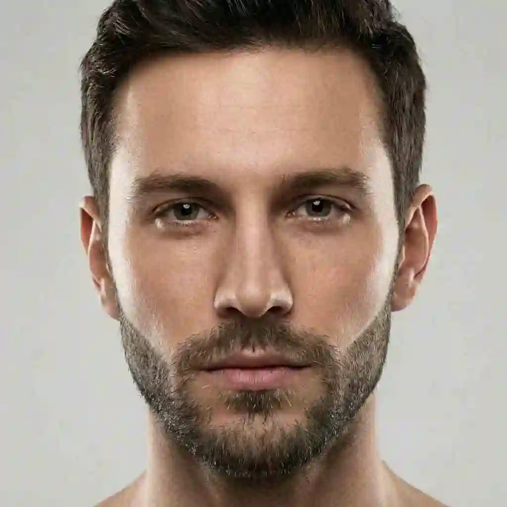 A well-groomed short boxed beard that frames the jawline perfectly, representing a professional and stylish choice for the best beard for your face shape.