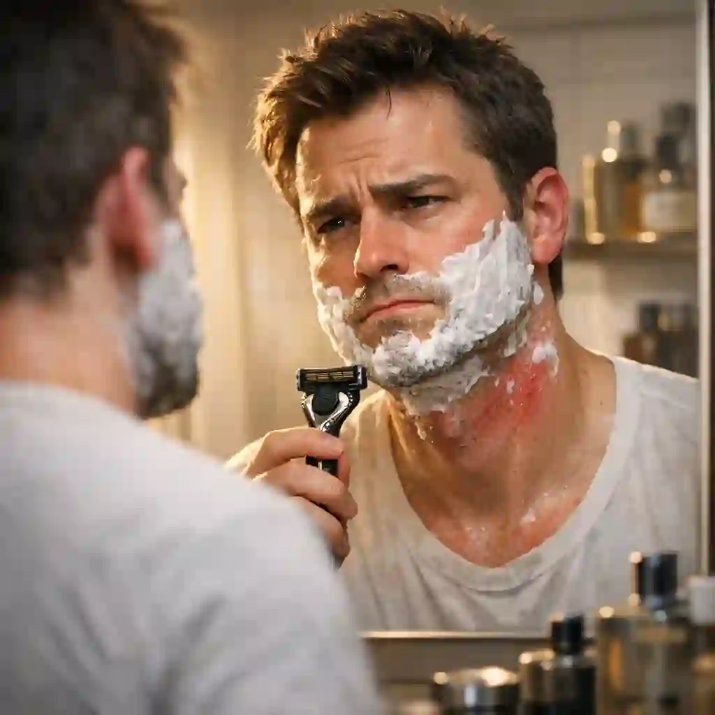 A split-face comparison showing the clear differences and long-term results of electrolysis vs laser hair removal for managing a man's thick beard growth permanently.