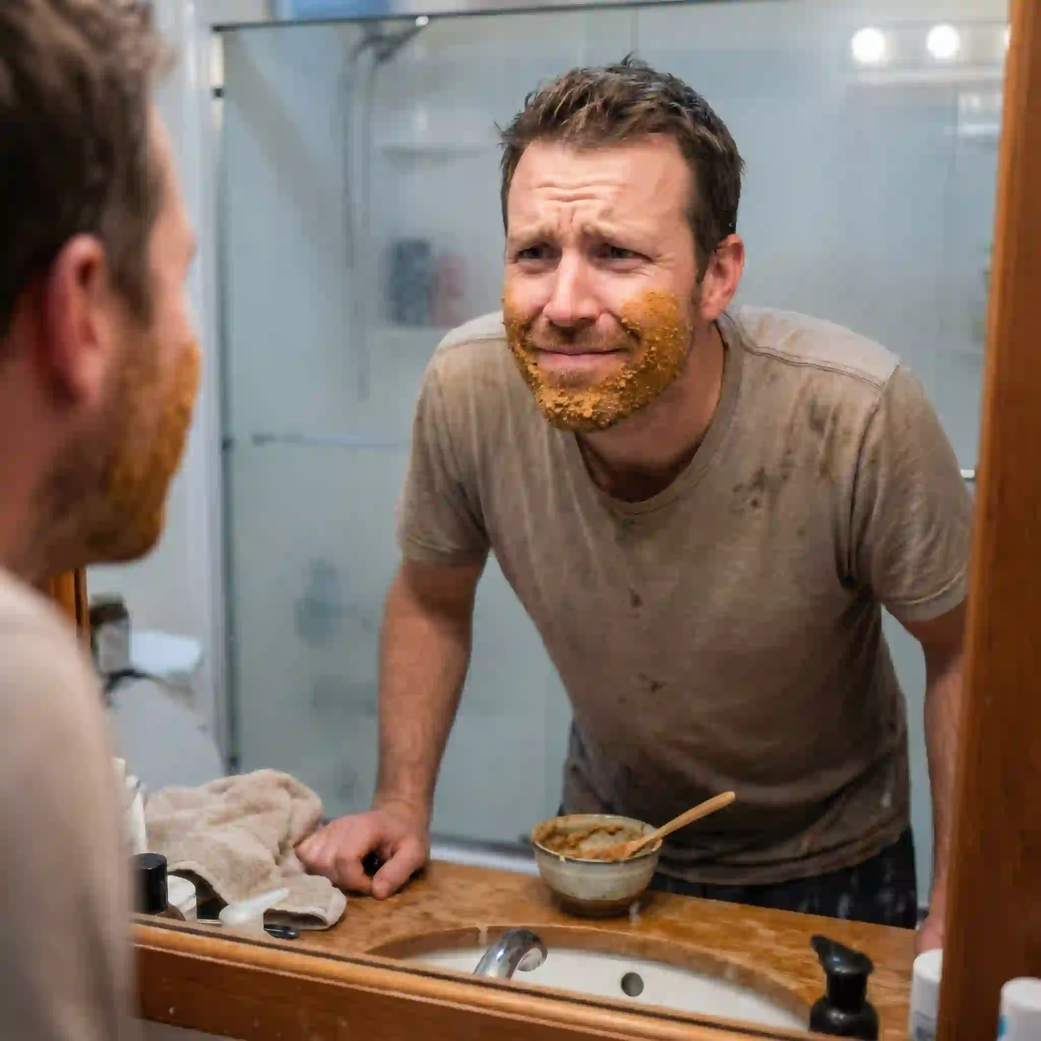 A DIY beard mask preparation with lime and cinnamon, a traditional home remedy used by some attempting how to remove patchy beard.