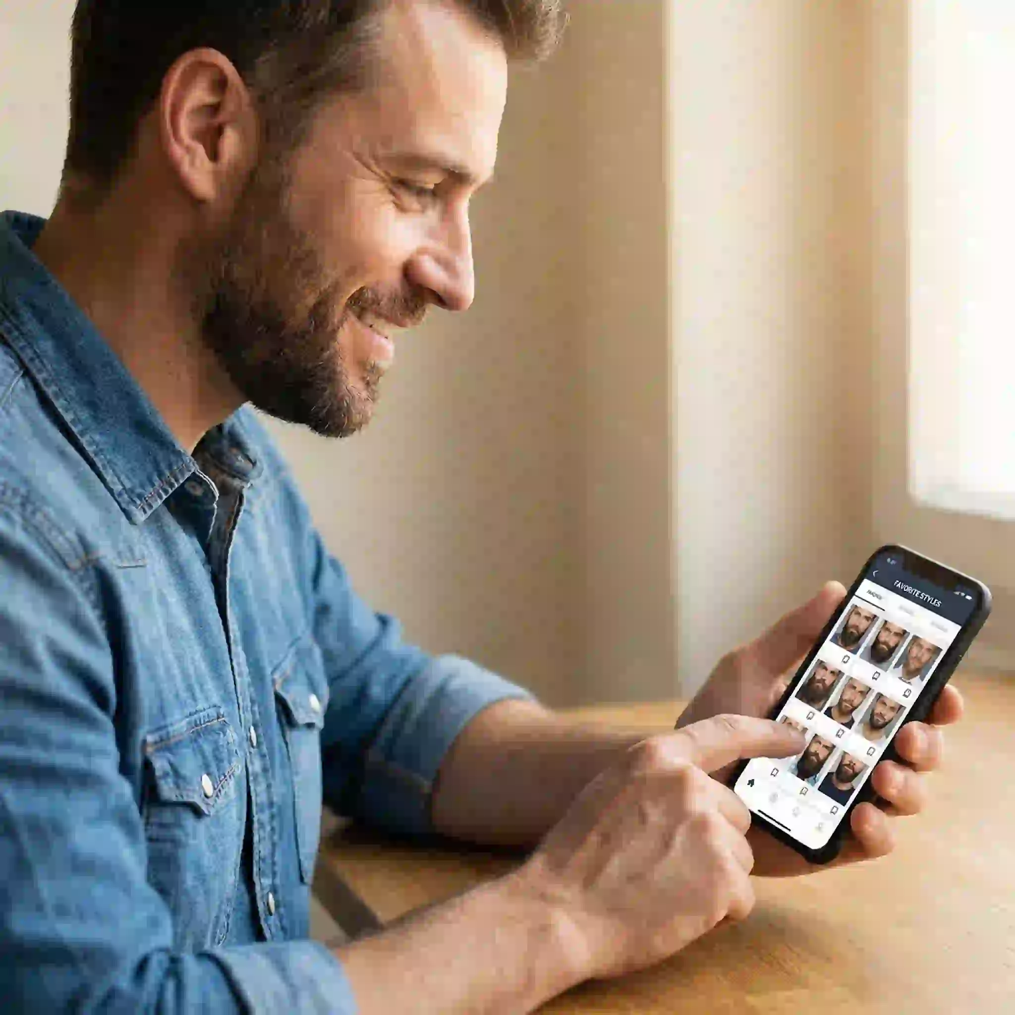 Saving your favorite blueprint beard styles by face shape to a personal digital gallery to serve as a precise reference for your next barber visit.