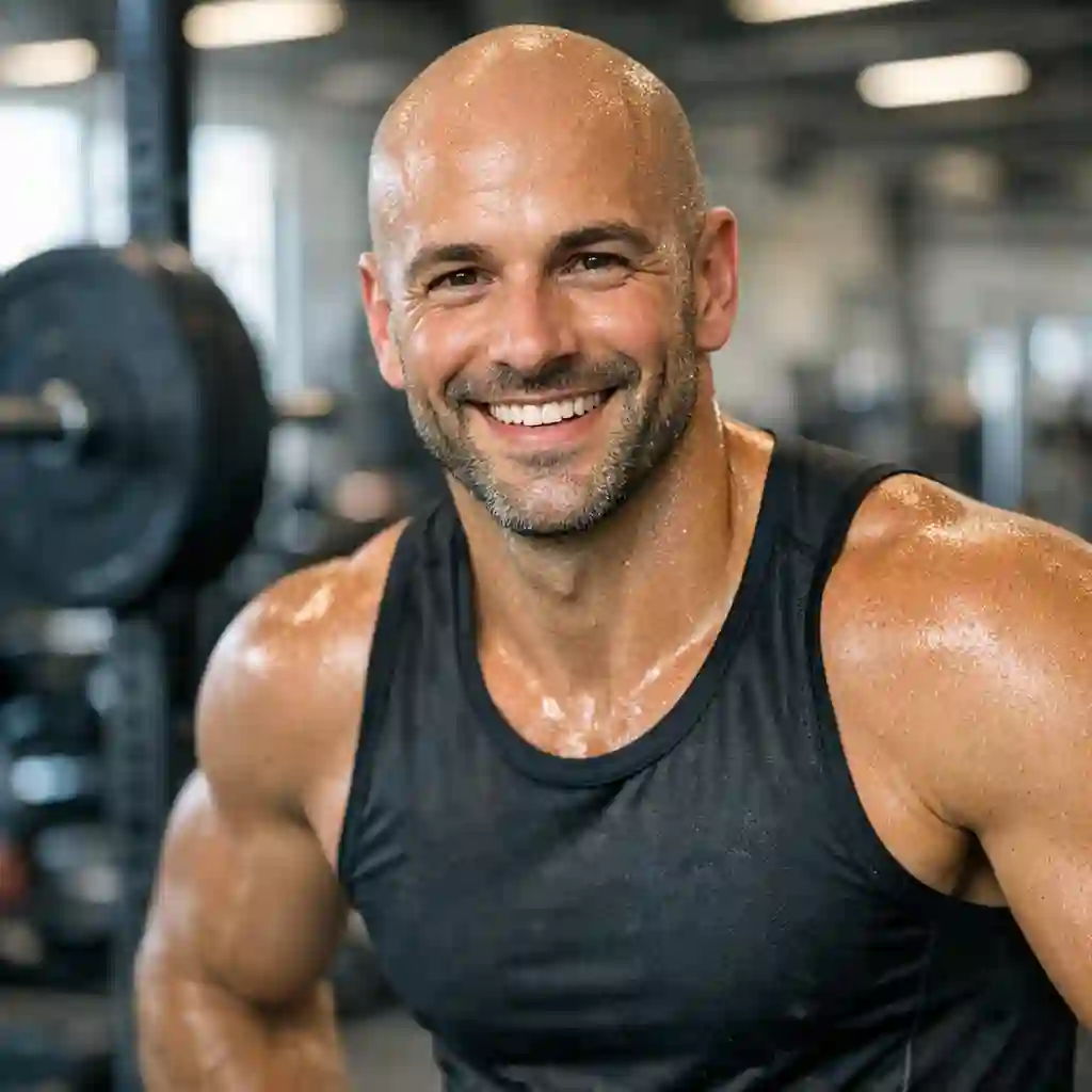 For active men who frequent the gym and play sports, a clean and crisp low-maintenance style is exactly the best beard for bald head, ensuring you stay comfortable and look sharp even during intense physical workouts.