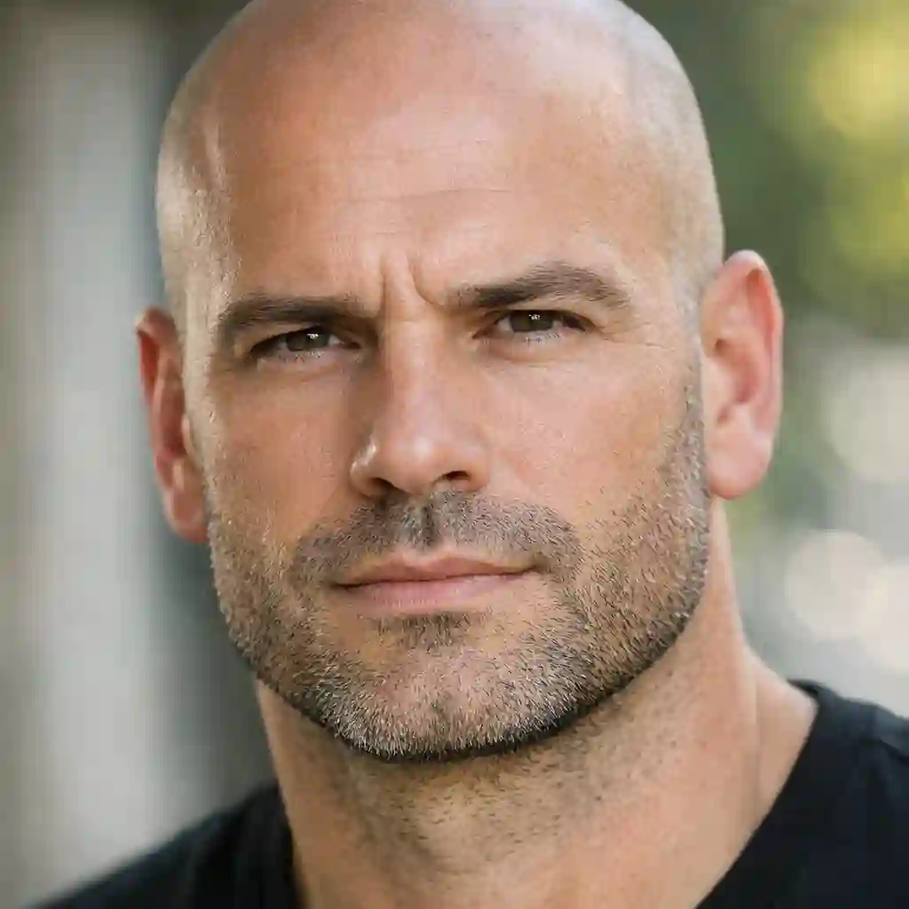 The classic stubble beard is an incredibly easy and low-maintenance entry point for anyone searching for the best beard for bald head, offering a rugged, effortlessly masculine appearance that suits almost every single face shape.