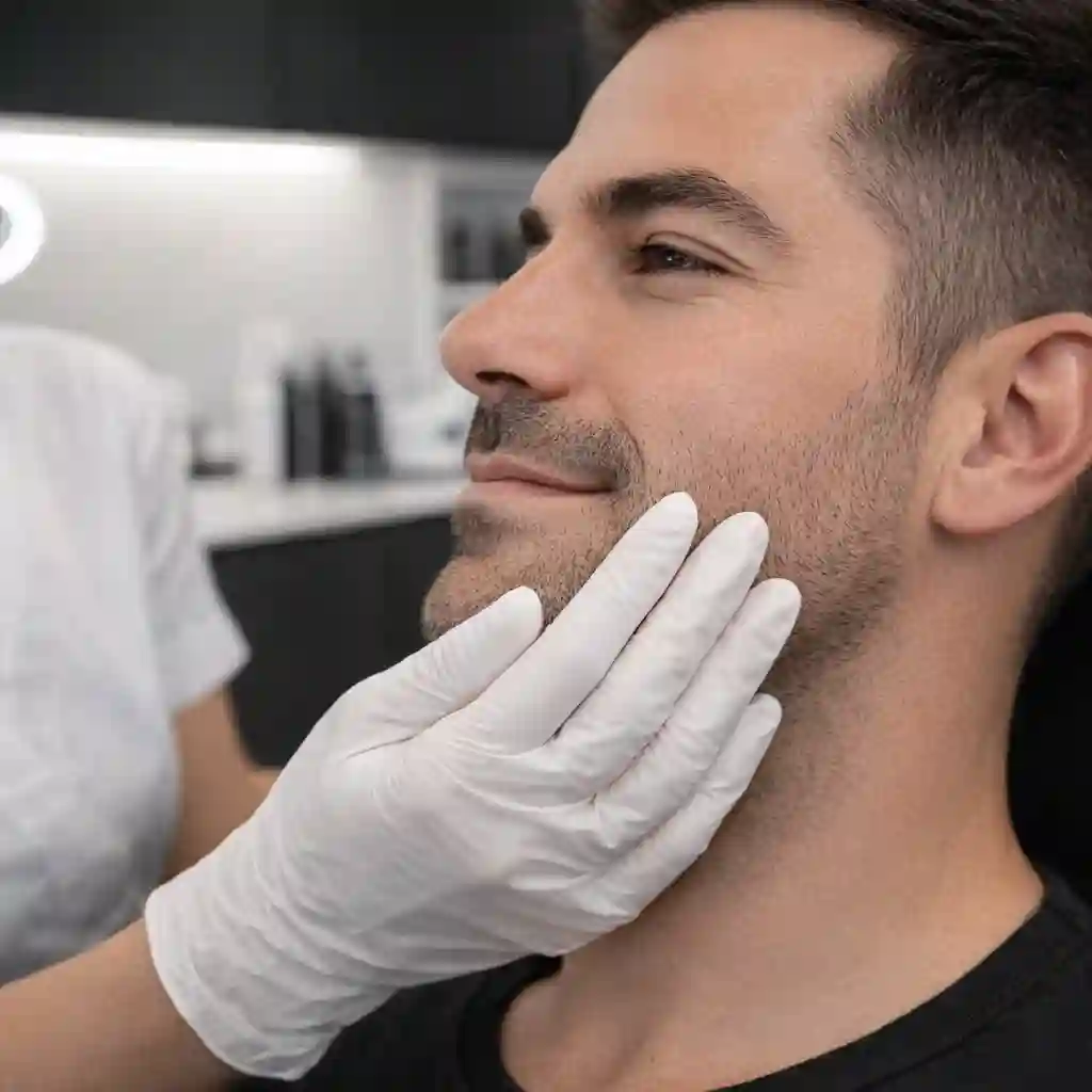 Essential pre-wax preparation steps for men seeking beard waxing near me, focusing on maintaining correct hair length and skin cleanliness to maximize the effectiveness of the professional hair removal process.