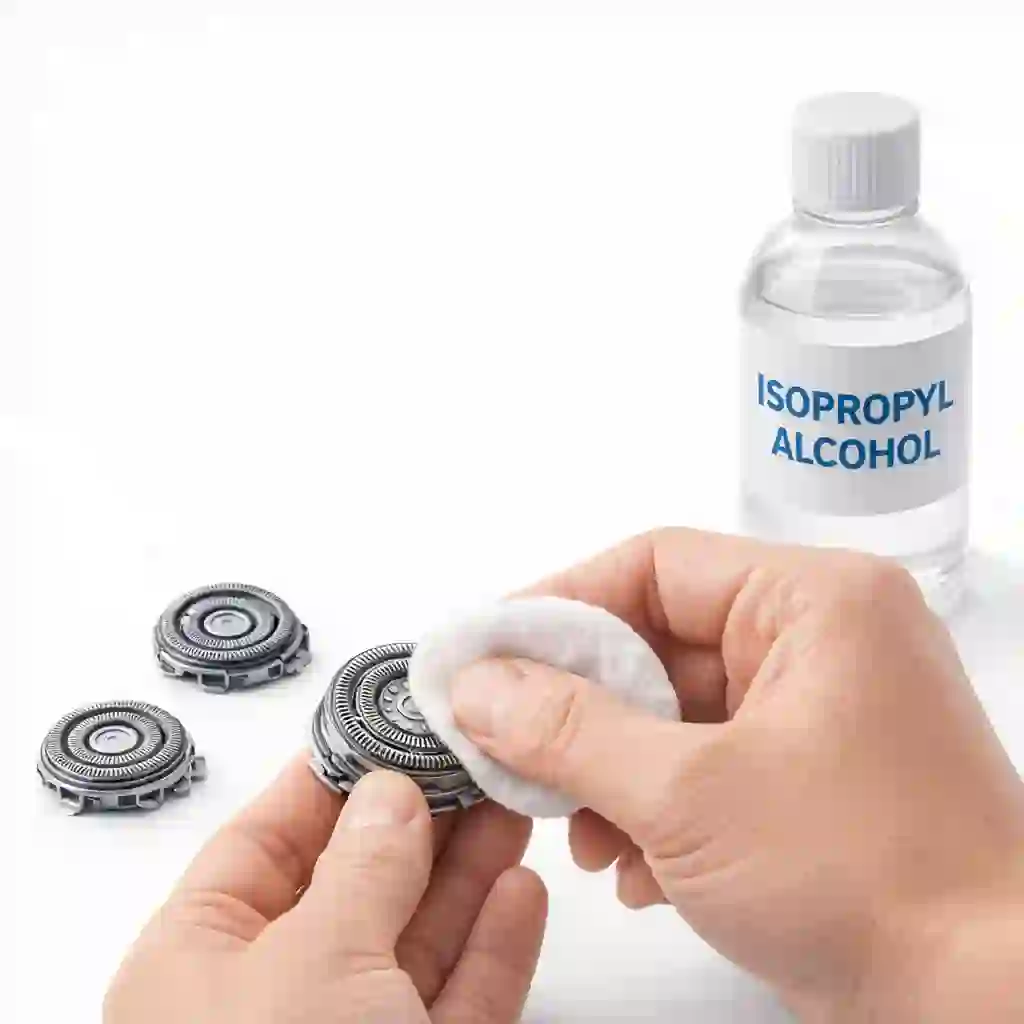 Sanitizing disassembled parts with isopropyl alcohol is a critical hygiene step when figuring out how to clean electric shaver components, preventing bacteria buildup and skin infections.