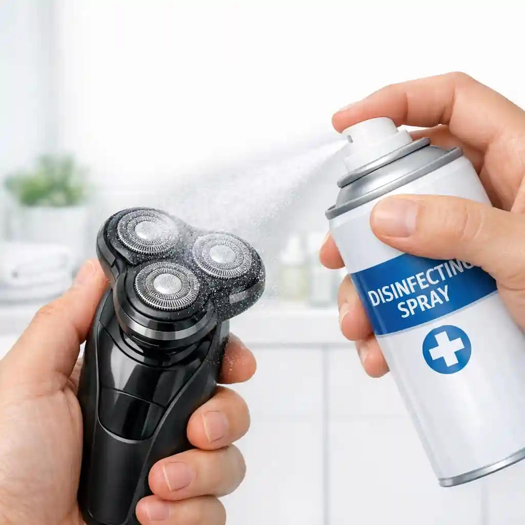 Prevent scalp folliculitis by incorporating a final disinfection step into your routine, proving that knowing how to clean electric shaver parts properly is vital for head hygiene.
