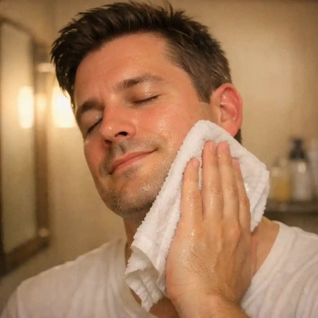 nivea sensitive post shave balm paired with a cool damp cloth technique to boost soothing comfort and reduce post shave redness faster