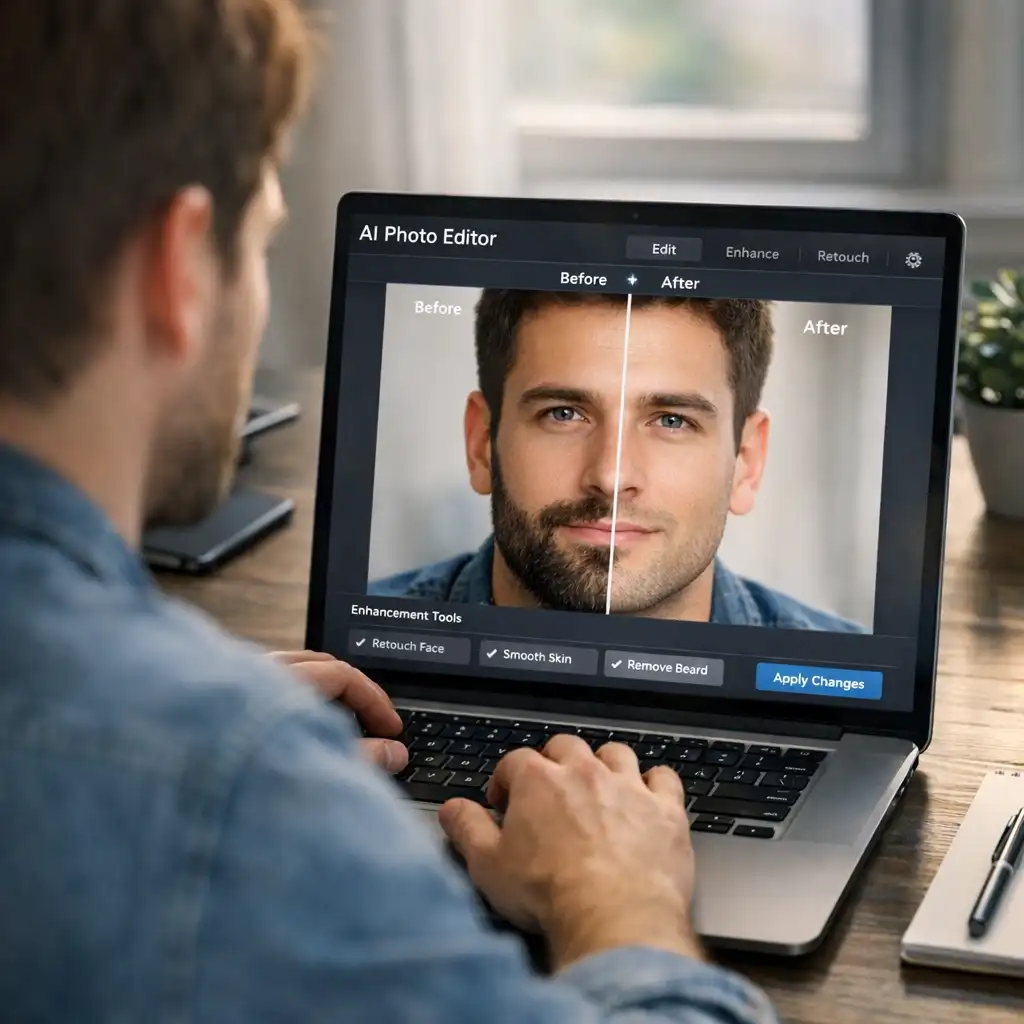Top 3 free AI beard remover online platforms reviewed with realistic clean-shaven preview results