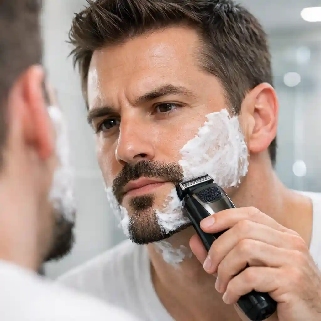 How to shave into a goatee guide showing tool selection face shape adaptation and professional neckline techniques