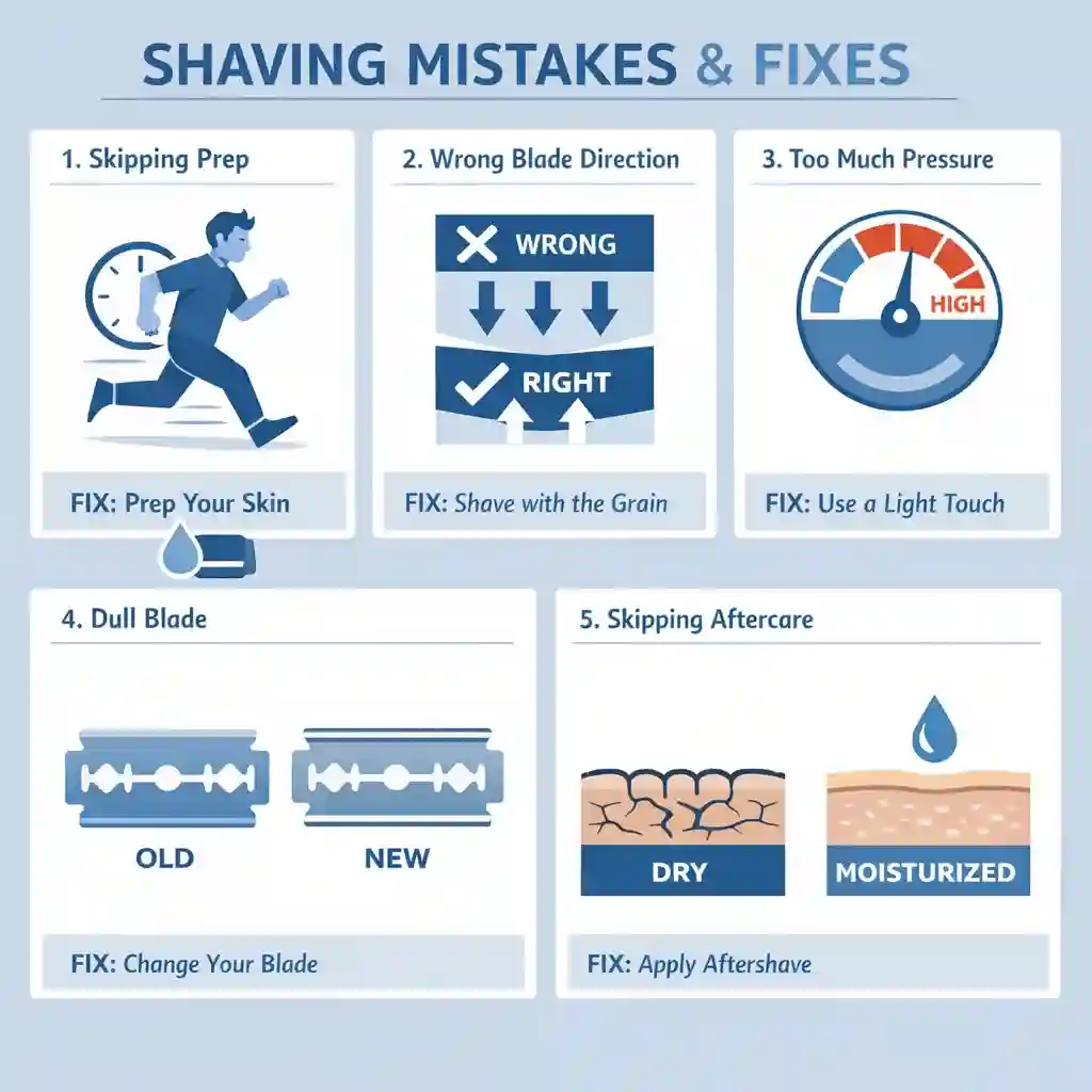 Guide to cleanest shave breaking down 5 common mistakes with fixes for pre-shave prep technique and aftercare