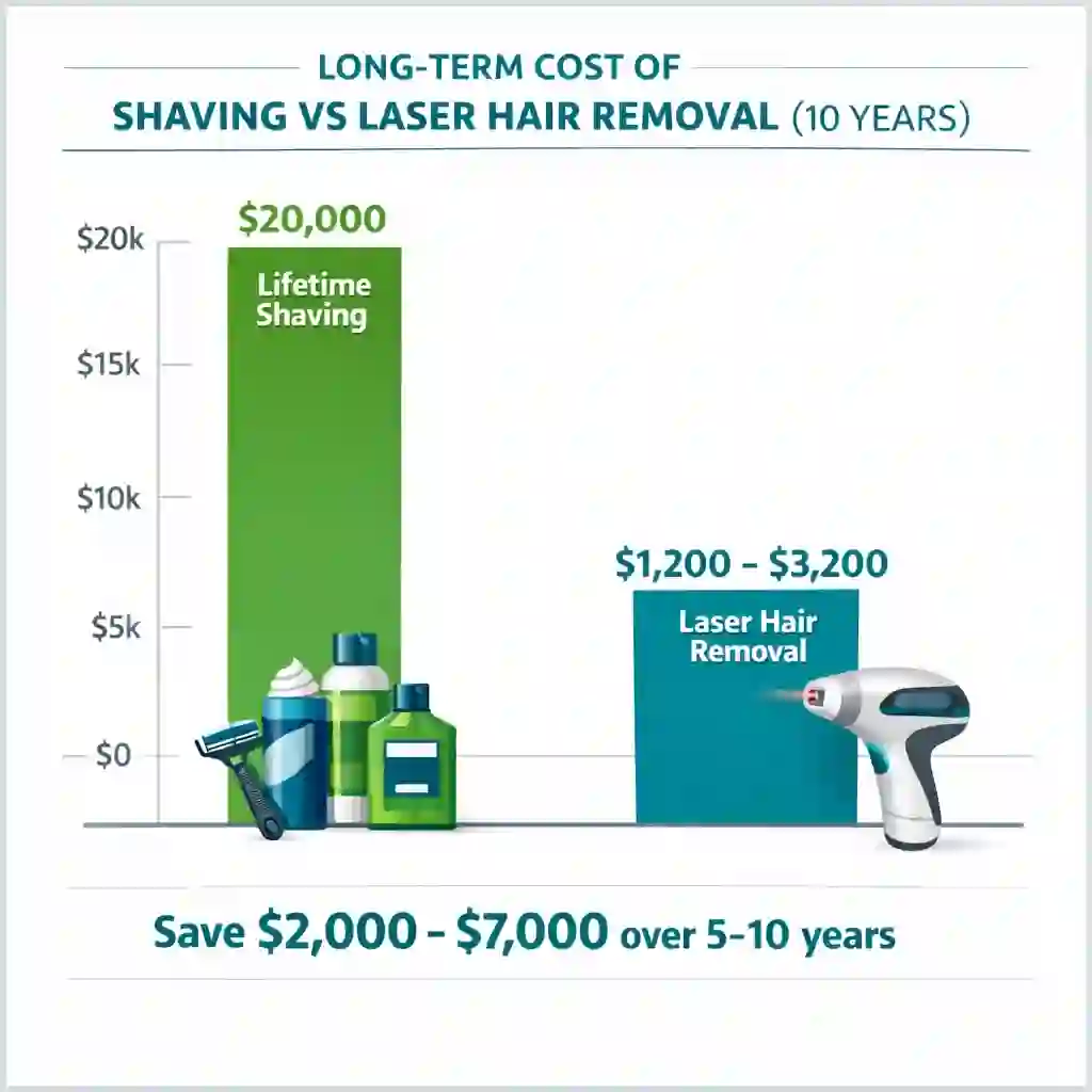 Beard laser removal cost breakdown guide covering session pricing package deals and long-term savings vs shaving